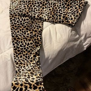 Animal print fuzzy pants